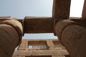 Historical columnar temple in Egypt