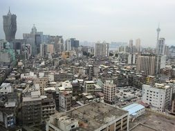 Aerial view of the urban street