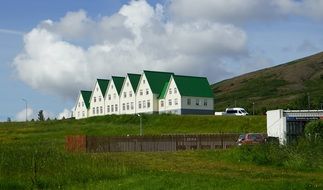 Green houses in the Iceland