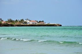 remote view of the house on the ocean coast