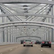 traffic on a city bridge