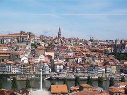 panoramic city view in portugal on a sunny day