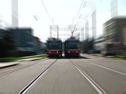 city tram traffic