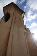 bottom view of Wooden Casa Mila architecture in Barcelona