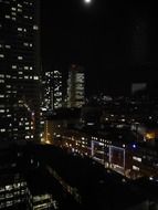 panoramic view of the architecture of night frankfurt