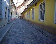 lane with cobblestones in Tallinn