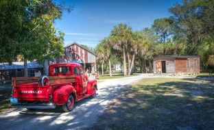 old red porch truk, koreshan state park