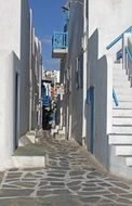 street with white houses in greece