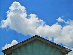 white clouds over the roof