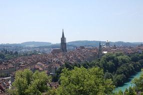 Panorama view of city in Switzerland