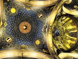 yellow ceiling in the church