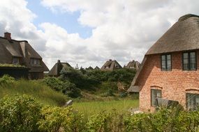 view of the roofs of the houses on the island of Sylt