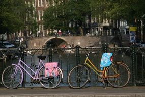 bicycle bridge in amsterdam