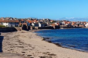 Peaceful coastline of Dunbar city