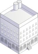 painted white industrial building