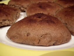 Appetizer, brown bread baked in oven