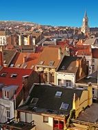 a view on the Brussels buildings with a bird&#039;s-eye view, Belgium