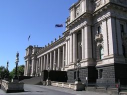 Beautiful architecture of parliament building in Melbourne Australia