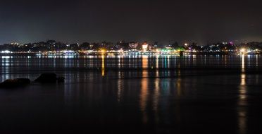 distant view of Guwahati city at night