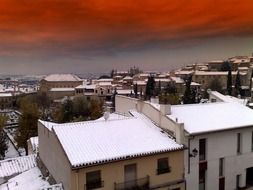 snowy Toledo in Spain