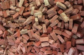 Pile of many red bricks