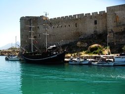 greek castle on the coast in cyprus