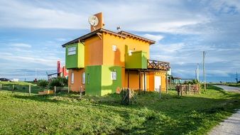 colored facade of the building, Argentina, Buenos Aires, santa clara del mar