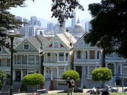 painted ladies Victorian houses, usa, california, San Francisco