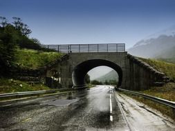 bridge over the road in the rain, argentina