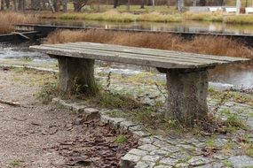 Photo of empty wooden bench