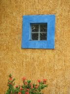 Blue window of the house