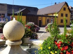 Landscape of village in France