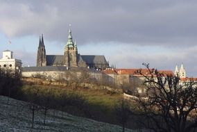 landscape of castle in Prague in Czech Republic