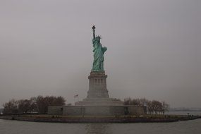 View from the water on the Statue of Liberty, New York