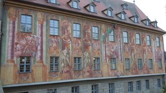 Old Town Hall fresco painting, germany, bamberg