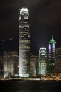 Hong Kong with lights at the night