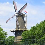 dutch windmill mill wind sky