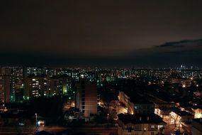 Night panorama of Warsaw