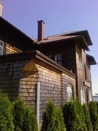 wood trim of a modern house