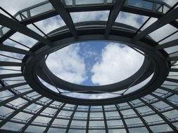 glass dome at sky, germany, berlin