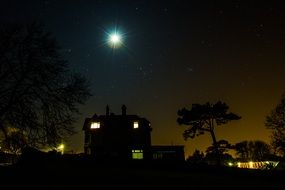 houses and clothes at night