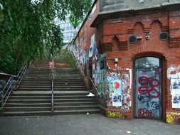 staircase in the port city of hamburg