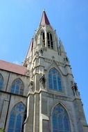 the spire of the building