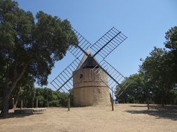 windmill in an old village in france