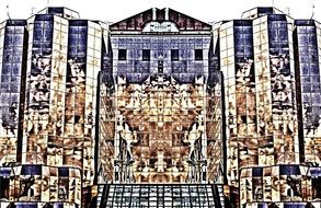 art effect on a picture of building