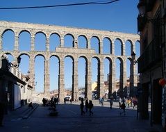 Ancient aqueduct in Segovia