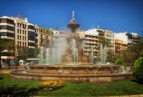 Urban fountain in Granada spain