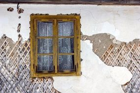 wall of Old abandoned house in a village