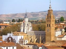 View from above of churches in tarazona