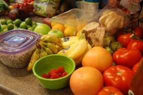 A lot of fruits in a market